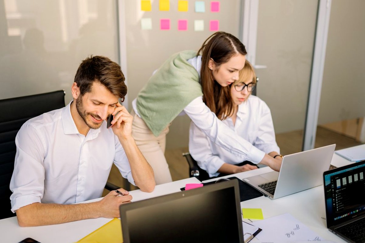 A remote team reviewing data together
